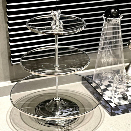 Multi Layer Glass Fruit Plate Dessert Display Stand for Home Party Table Decor