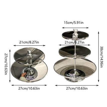 Multi Layer Glass Fruit Plate Dessert Display Stand for Home Party Table Decor