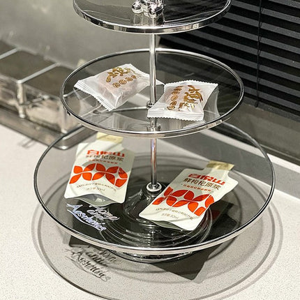 Multi Layer Glass Fruit Plate Dessert Display Stand for Home Party Table Decor
