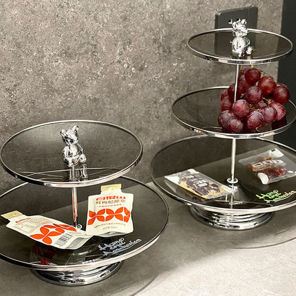 Multi Layer Glass Fruit Plate Dessert Display Stand for Home Party Table Decor