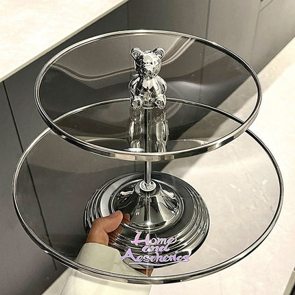 Multi Layer Glass Fruit Plate Dessert Display Stand for Home Party Table Decor