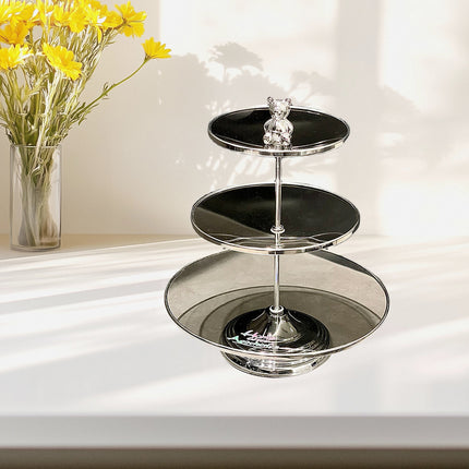 Multi Layer Glass Fruit Plate Dessert Display Stand for Home Party Table Decor