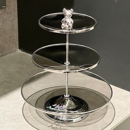 Multi Layer Glass Fruit Plate Dessert Display Stand for Home Party Table Decor