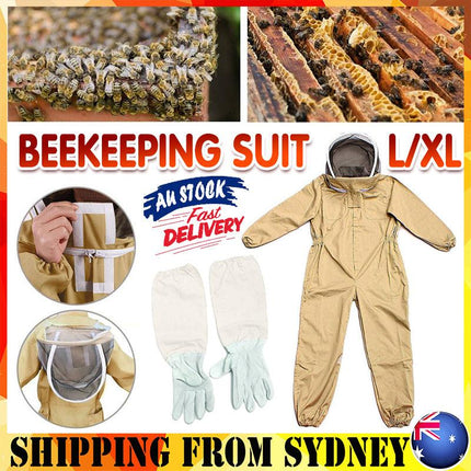 Full Beekeeping Suit Bee Suit Heavy Duty Leather Ventilated Keeping Gloves