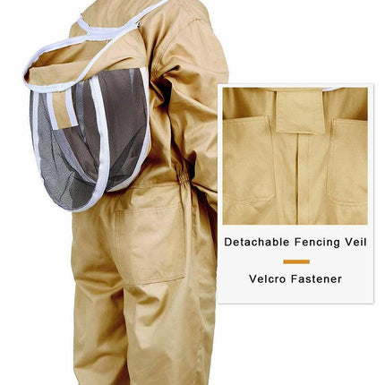 Full Beekeeping Suit Bee Suit Heavy Duty Leather Ventilated Keeping Gloves