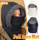 2PCS Winter Warm Hat Windproof Ski Cap With Earmuffs Thick Neck Cover Face Mask