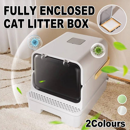 Extra Large Enclosed Drawer Type Cat Litter Box Odor Proof Splash Proof Pet Use