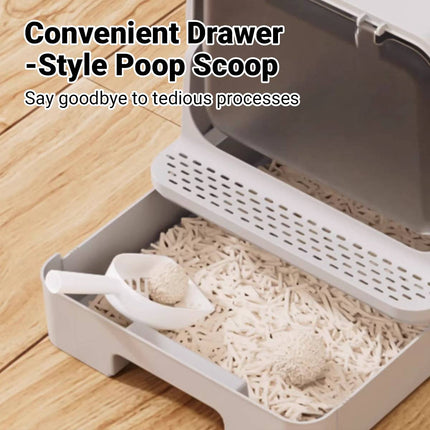Extra Large Enclosed Drawer Type Cat Litter Box Odor Proof Splash Proof Pet Use