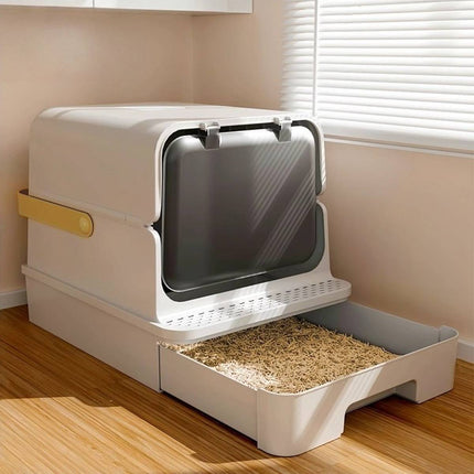 Extra Large Enclosed Drawer Type Cat Litter Box Odor Proof Splash Proof Pet Use