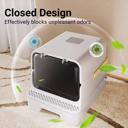 Extra Large Enclosed Drawer Type Cat Litter Box Odor Proof Splash Proof Pet Use