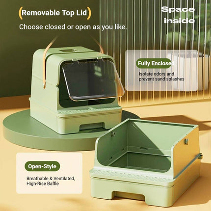 Extra Large Enclosed Drawer Type Cat Litter Box Odor Proof Splash Proof Pet Use