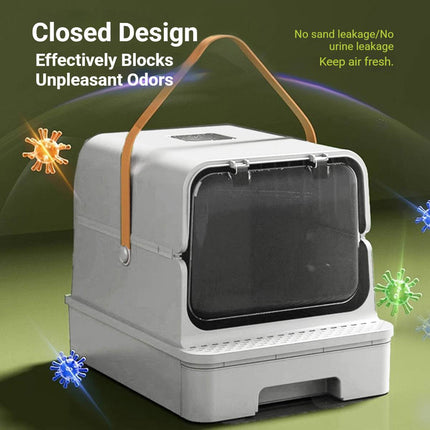 Extra Large Enclosed Drawer Type Cat Litter Box Odor Proof Splash Proof Pet Use