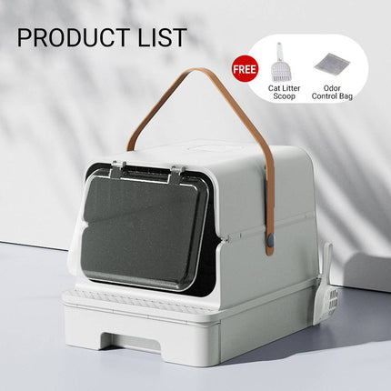 Extra Large Enclosed Drawer Type Cat Litter Box Odor Proof Splash Proof Pet Use