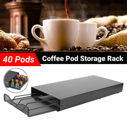 Coffee Pod Storage Rack with Drawer 40 Pods Capacity Countertop Space Saving