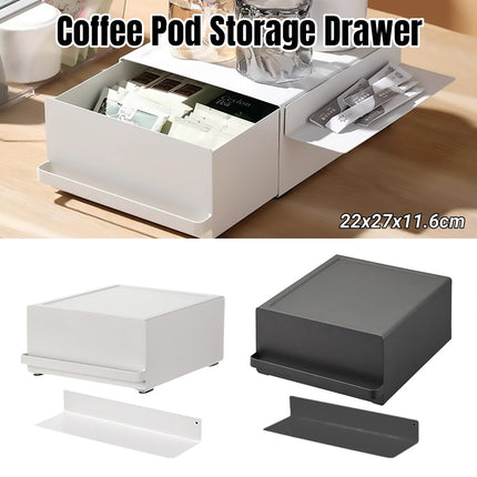 Coffee Pod Storage Drawer Space Saving Organizer for Home Countertop Cabinet