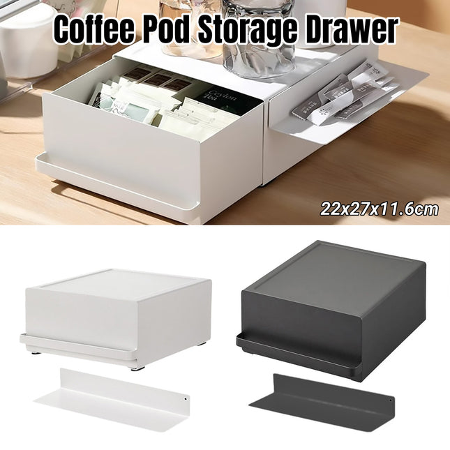 Coffee Pod Storage Drawer Space Saving Organizer for Home Countertop Cabinet