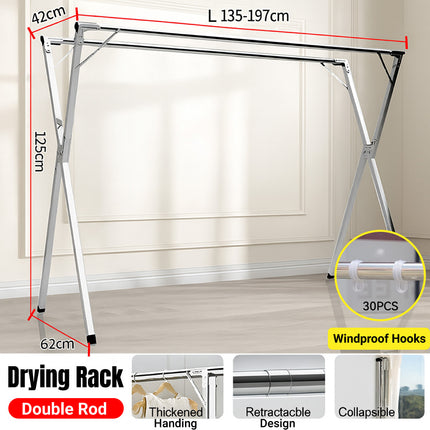 Drying Rack Foldable Stable Sturdy for Indoor Outdoor Balcony Space Saving