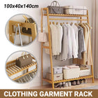 Bamboo Clothes Garment Rack Stable Structure Durable Space Saving Home Daily Use