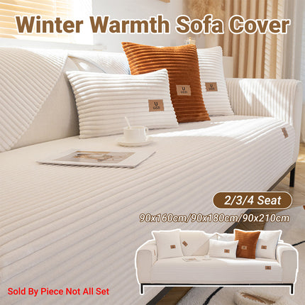 Winter Warmth Sofa Cover Flannel Material Machine Washable for Home Couch Use
