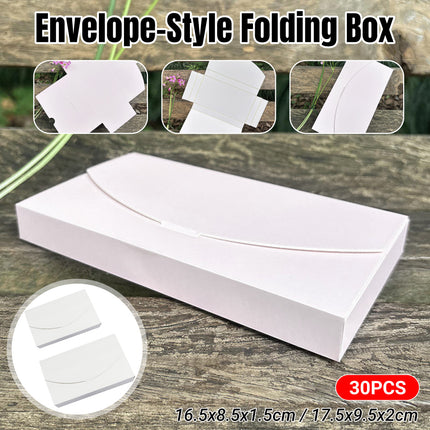 30PCS Envelope Style Folding Box White Cardboard for Mail Wedding Party Favors