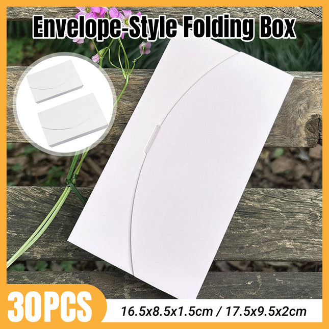 30PCS Envelope Style Folding Box White Cardboard for Mail Wedding Party Favors