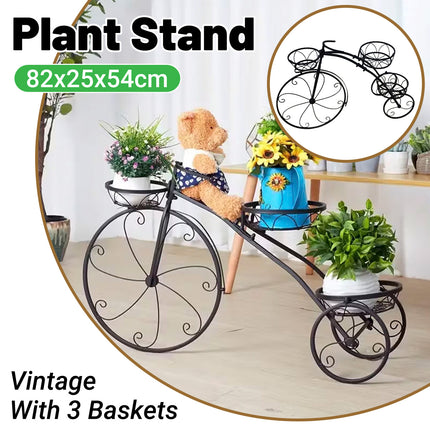 European Style Multi Layer Iron Bicycle Basket Flower Rack Outdoor Garden Decor