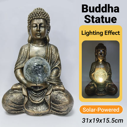 Buddha Solar Light Figurine Energy Saving Decorative Statue for Garden Balcony
