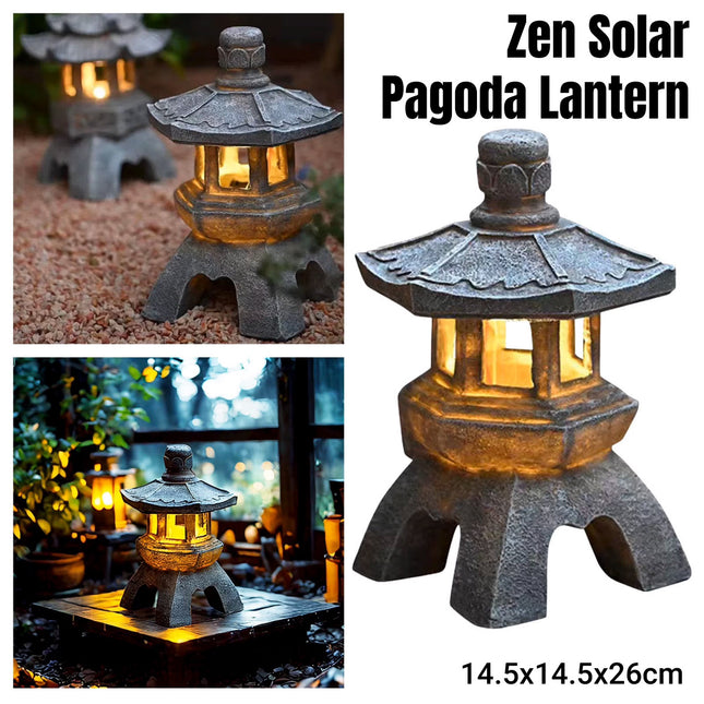 Zen Inspired Solar Pagoda Powered Outdoor Courtyard Decorative Lights Waterproof