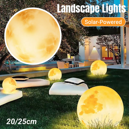 Solar Landscape Lights Moon Shaped Outdoor Garden Decor LED Waterproof Durable