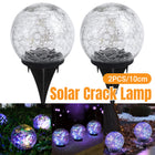 2PCS Solar Cracked Ball Garden Lights Outdoor Decor Glowing Landscape Lanterns