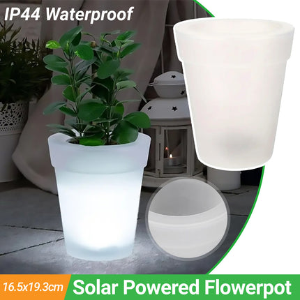 Solar Flower Pot Light Outdoor Waterproof Garden Decor Patio Yard Illumination