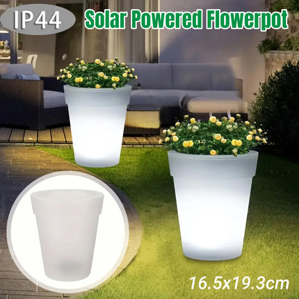 Solar Flower Pot Light Outdoor Waterproof Garden Decor Patio Yard Illumination