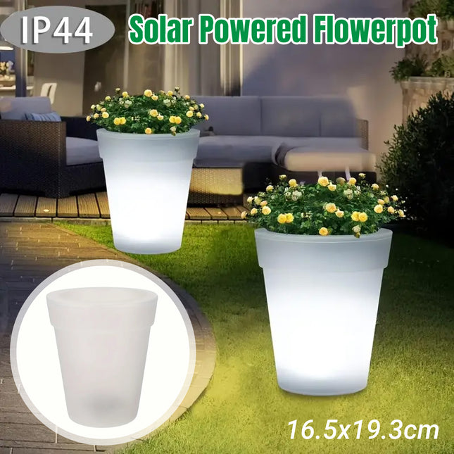 Solar Flower Pot Light Outdoor Waterproof Garden Decor Patio Yard Illumination