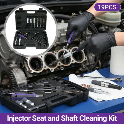 19PCS Engine Injector Seat and Shaft Cleaning Tool Kit Injector Washing Kit