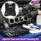 19PCS Engine Injector Seat and Shaft Cleaning Tool Kit Injector Washing Kit