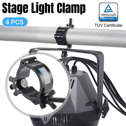 4PCS Stage Lighting Clamp Hook Aluminium Black 2Inch for Truss DJ Light