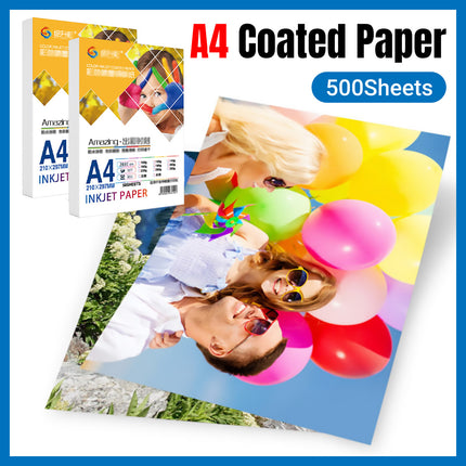 500Sheets A4 Coated Paper Premium High-Quality Print Clearly for Printing Use