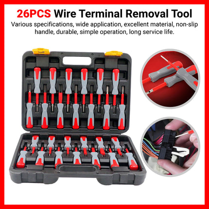 26PCS Wire Terminal Removal Tools Car Electrical Connector Pin Extractor Repair