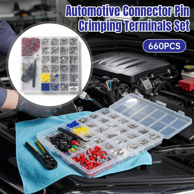 660PCS Automotive Connector Pin Crimping Terminals Set for Car Truck Motorcycle