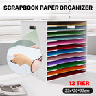 12 Tier Desktop Paper Organiser Scrapbook File Rack Office Home 33 x 30 x 33cm
