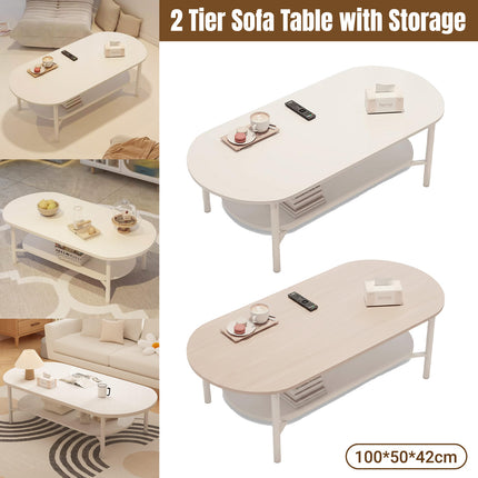 High Quality Double Layer Coffee Table Stable Space Saving for Living Room Use