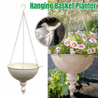 Wrought Iron Hanging Basket Planter White Vintage Bird Detail 25cm Bowl