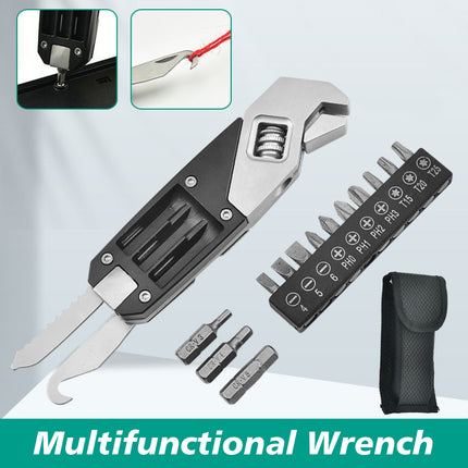 Multi-Function Adjustable Wrench Sturdy Stainless Steel for Home Repair Tool Kit