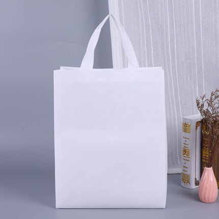 100PCS Reusable Non Woven Shopping Bags Eco Friendly Washable Tote Bags White