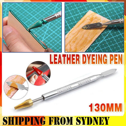 Dual Head Leather Edge Oil Dye Paint Pen Applicator Paint Roller DIY Leather - Aimall