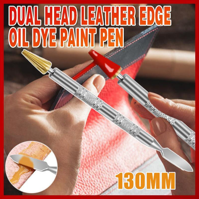 Dual Head Leather Edge Oil Dye Paint Pen Applicator Paint Roller DIY Leather - Aimall