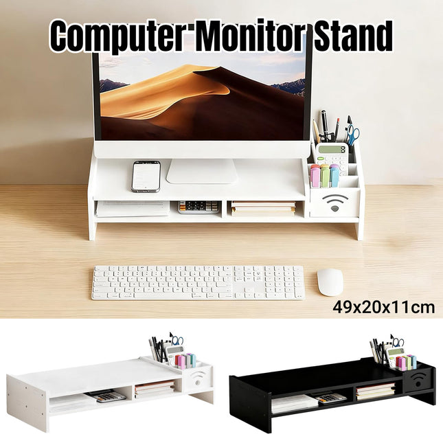 Multi-Function Monitor Riser Stand Space Saving Durable for Computer Desk Office