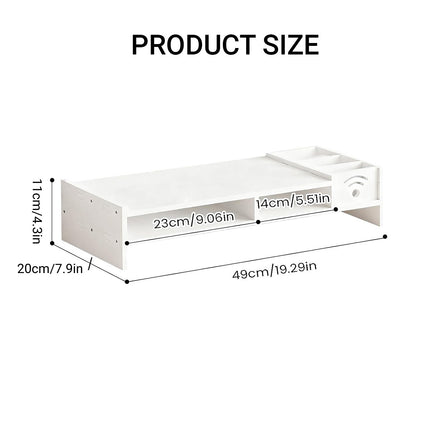Multi-Function Monitor Riser Stand Space Saving Durable for Computer Desk Office