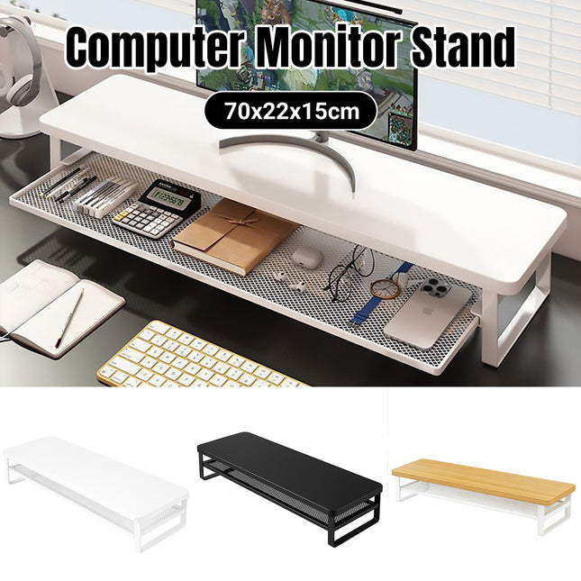 Monitor Riser Stand 70cm Dual Layer Mesh Shelf for Desk Storage 3 Colours