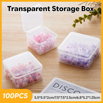 100PCS Transparent Plastic Storage Boxes Storage for jewelry Craft Beads Parts